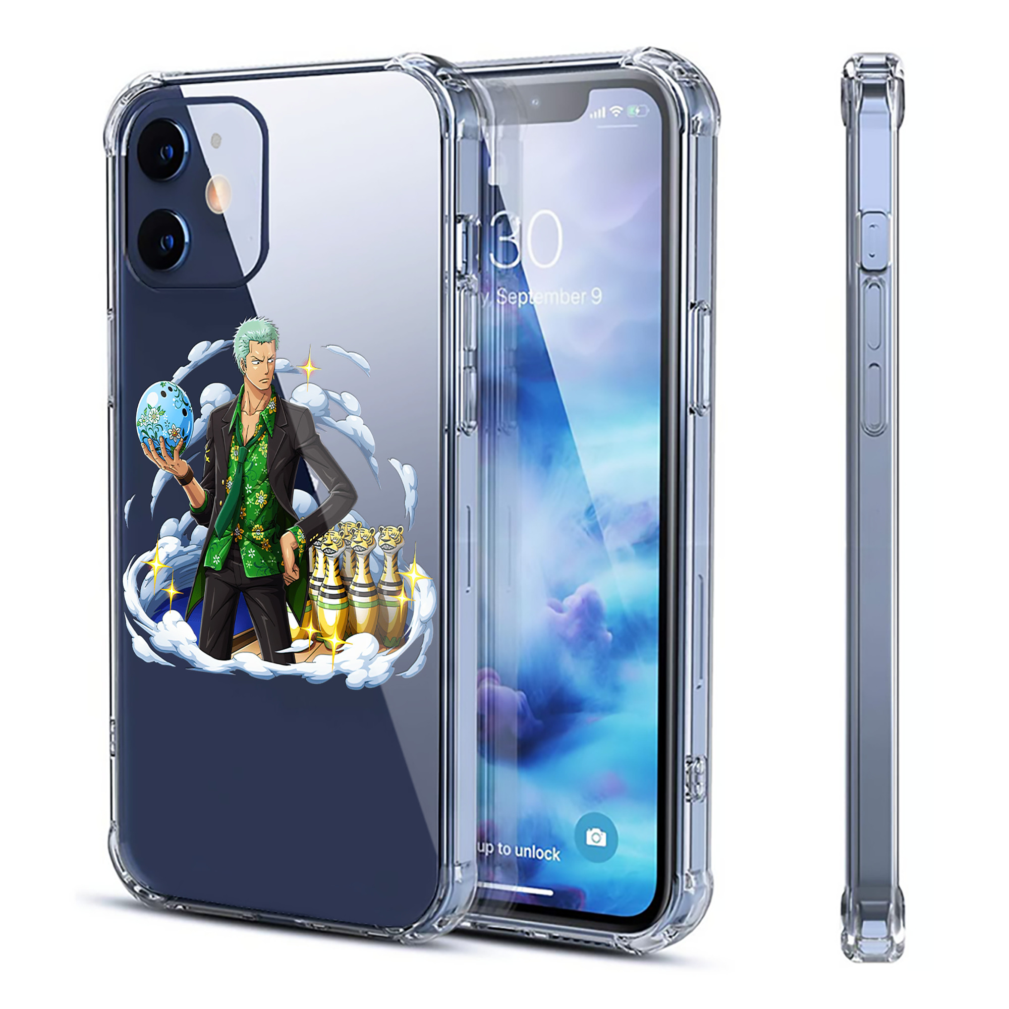 （画像用） ワンピース ロロノア・ゾロ ONE PIECE Roronoa Zoro 【iPhone 12シリーズ対応】透明スマホケース（クリアソフトケース）